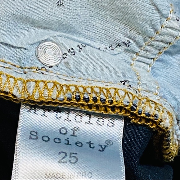 Articles Of Society Sarah Skinny Raw Hem Jeans Womens 25 Blue Distressed Stretch - Picture 11 of 11